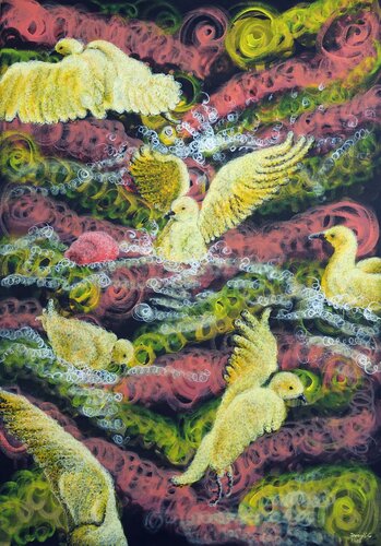 FEEDING: Constance 2 by Donegel' Chong, Painting for Sale on Singulart