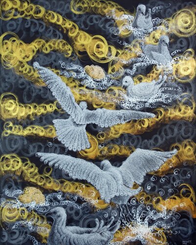 FEEDING: Constance 4 by Donegel' Chong, Painting for Sale on Singulart
