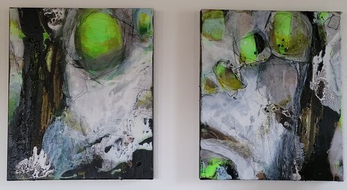 Grüner Mond van Bettina Zedlitz, Schilderij te koop op Singulart