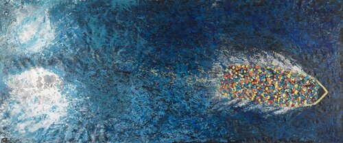 "Mare nostrum" (boat people) von Günther Baechler, Malerei kaufen auf Singulart