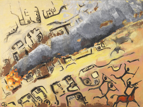 "Scorched earth" (Darfur) par Günther Baechler, Peinture en vente sur Singulart