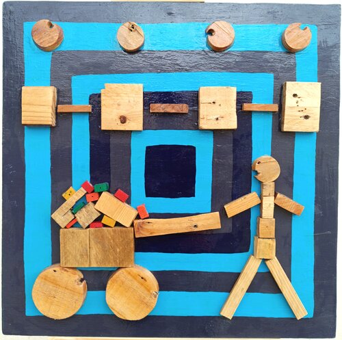 Amusement champêtre par Mo Lamine Sylla, Peinture en vente sur Singulart