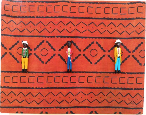 Le rouge et le jaune de Mo Lamine Sylla, Téxtil a la venta en Singulart