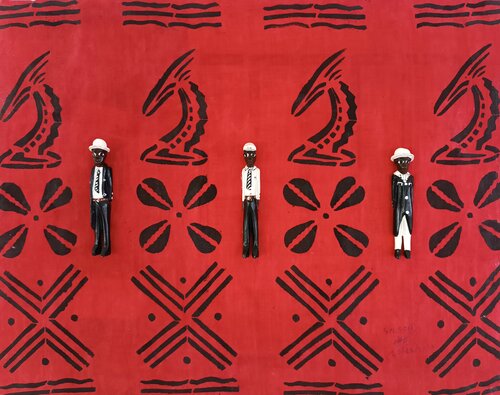 Le rouge et le noir by Mo Lamine Sylla, Textile for Sale on Singulart