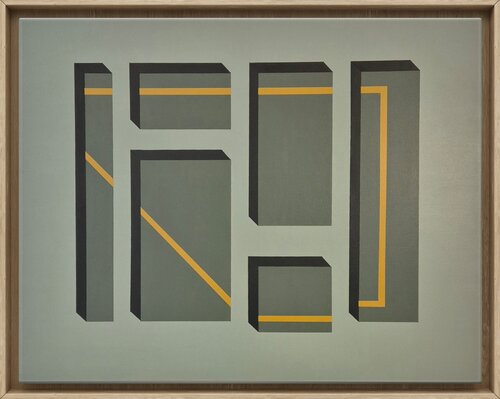 Geometric Attraction (Greens) by Francesc Bergadà Gassol, Painting for Sale on Singulart