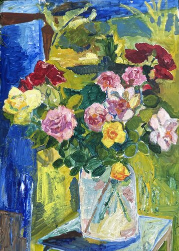 Roses in the sunshine van Anna Trigub, Schilderij te koop op Singulart