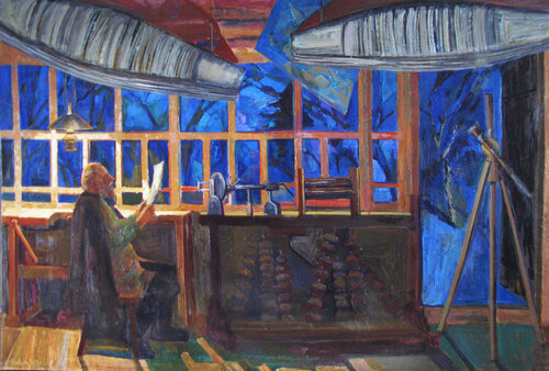 Konstantin Tsiolkovsky's Portrait by Anna Trigub, 회화 for Sale on Singulart