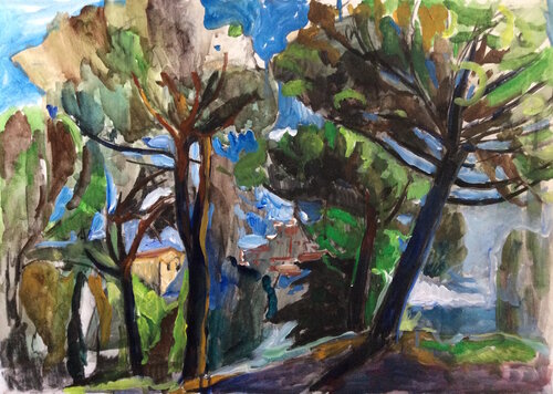 Italy.Сhianciano.Pines von Anna Trigub, Malerei kaufen auf Singulart