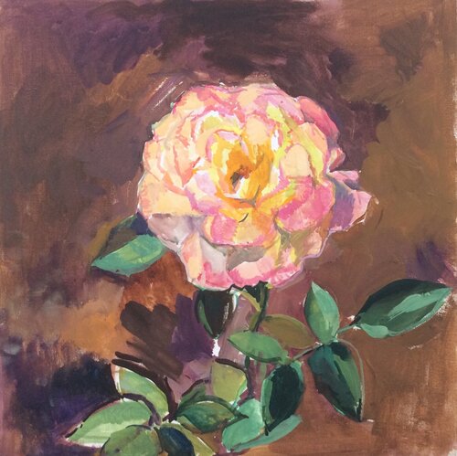 Orange rose von Anna Trigub, Malerei kaufen auf Singulart