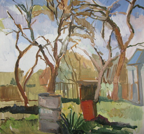 April. Sunny day at the dacha von Anna Trigub, Malerei kaufen auf Singulart