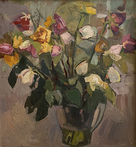 Dry roses von Anna Trigub, Malerei kaufen auf Singulart