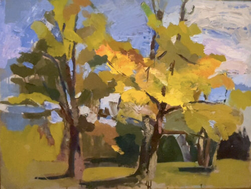 Oak trees . September von Anna Trigub, Malerei kaufen auf Singulart