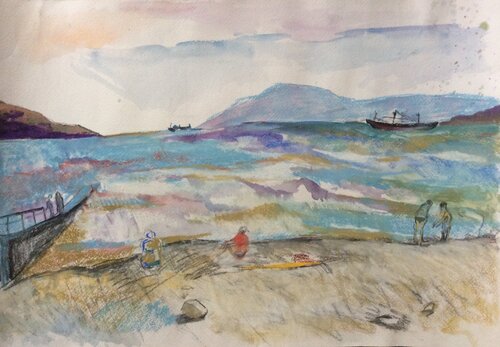 Sea. Gelendzhik by Anna Trigub, 종이 for Sale on Singulart