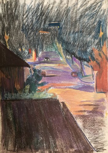 Night. Gelendzhik by Anna Trigub, Work on Paper for Sale on Singulart