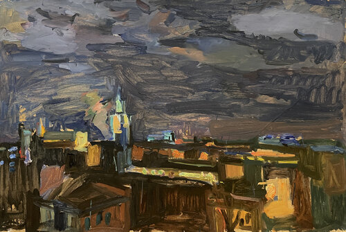Moscow. View from the workshop window par Anna Trigub, Peinture en vente sur Singulart