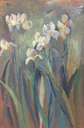 White Irises di Anna Trigub, Pittura in vendita su Singulart