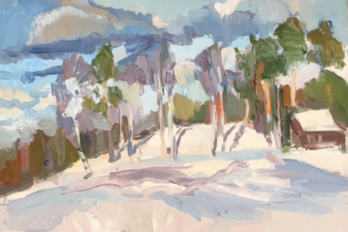 Academic cottage. A sunny day par Anna Trigub, Peinture en vente sur Singulart