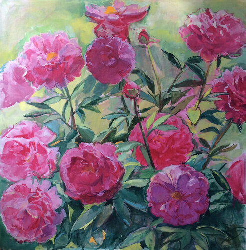 Pink peonies di Anna Trigub, Pittura in vendita su Singulart