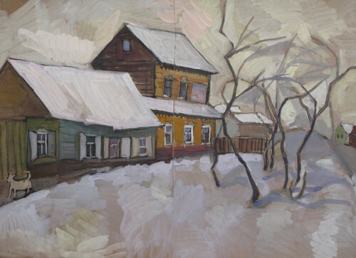 Kaluga, Sadovaya Street di Anna Trigub, Opera su carta in vendita su Singulart