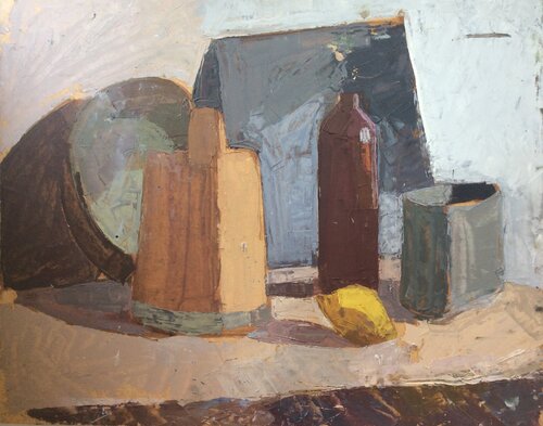 Still life with lemon von Anna Trigub, Malerei kaufen auf Singulart