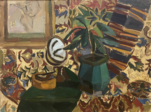 Still Life with Grandfather's tablecloth di Anna Trigub, Pittura in vendita su Singulart