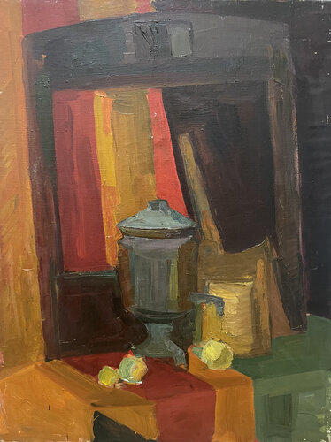 Still life with a samovar di Anna Trigub, Pittura in vendita su Singulart