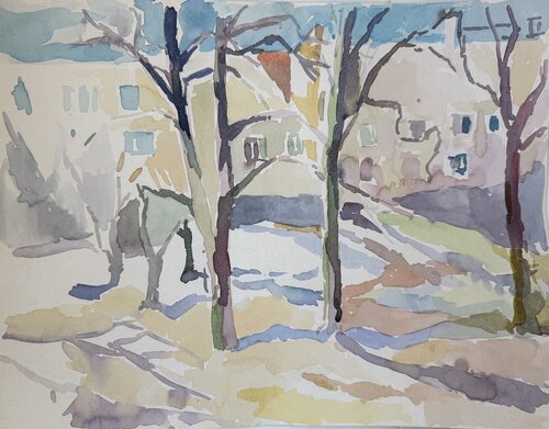 March. The Kaluga Courtyard di Anna Trigub, Opera su carta in vendita su Singulart