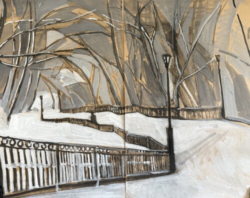 Tsiolkovsky Park. Winter di Anna Trigub, Opera su carta in vendita su Singulart