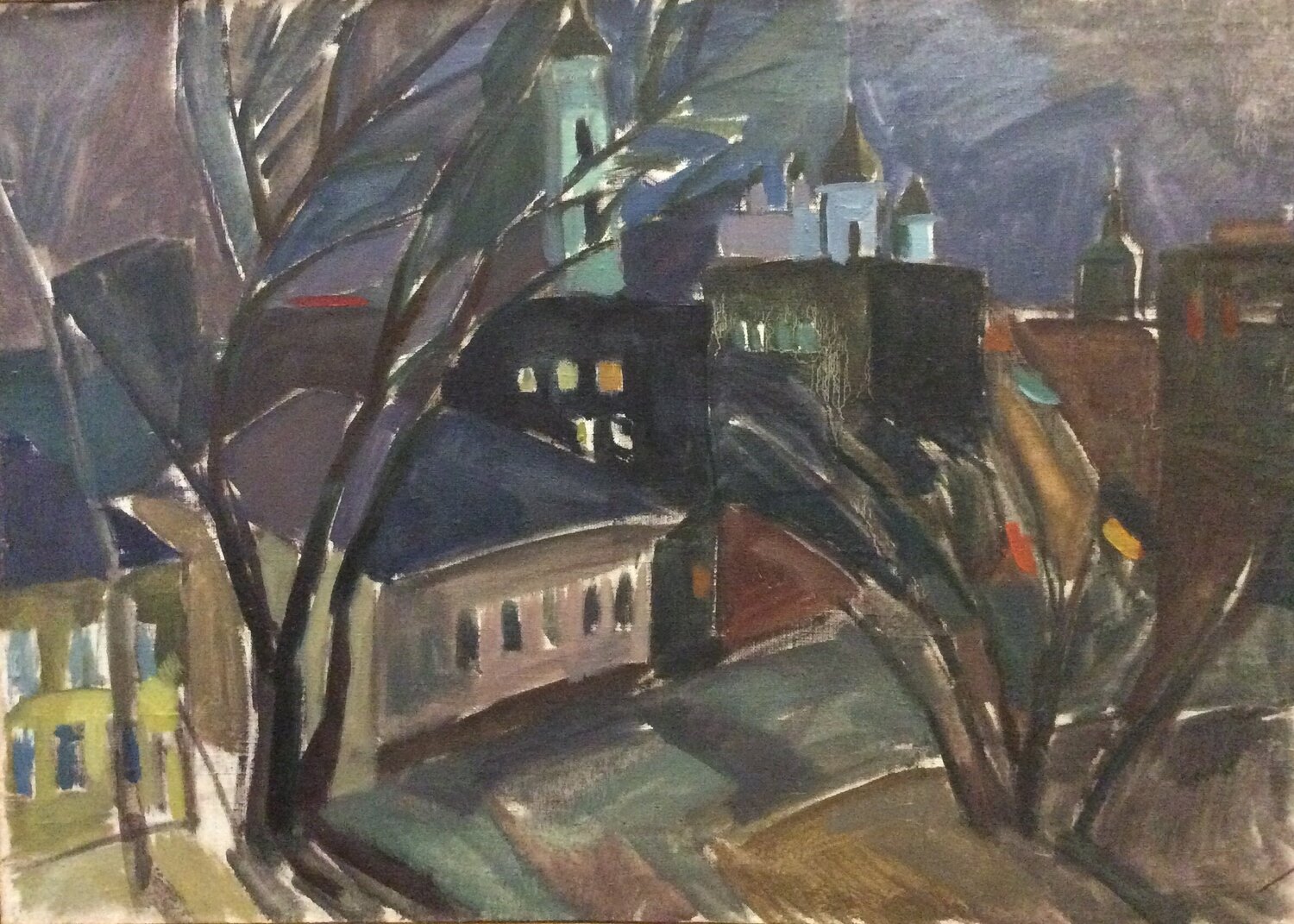 Moscow. from the window of the institute Anna Trigub Dipinto originale in vendita