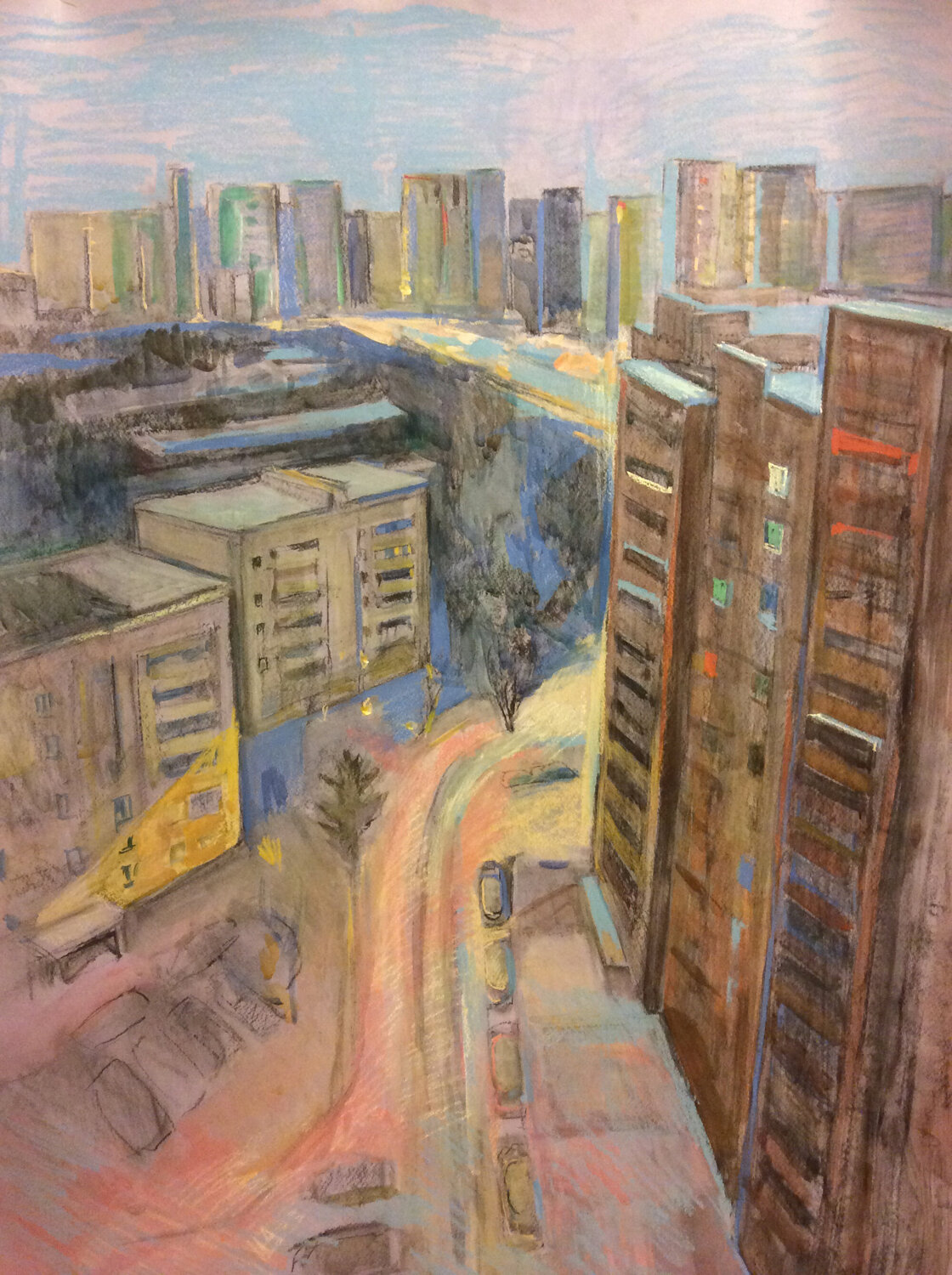 View from the window . Evening Anna Trigub