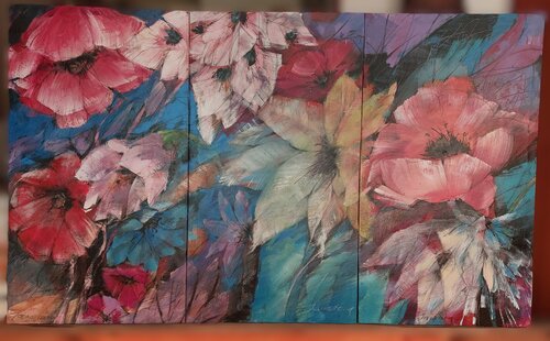 Felicita - Florale Glückseeligkeit in 3 Akten van Victoria Janotova, Schilderij te koop op Singulart