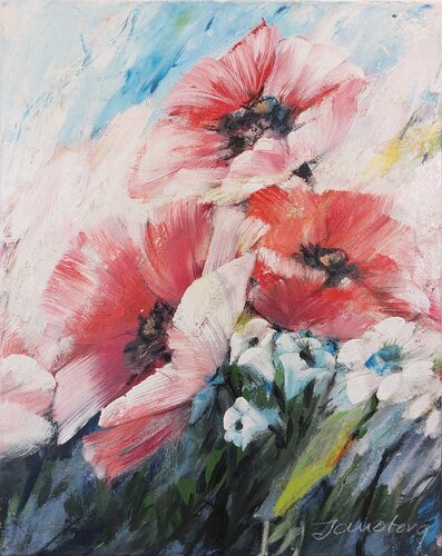 Mohn di Victoria Janotova, Pittura in vendita su Singulart