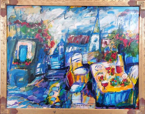 Stillleben mit Kirchturm by Victoria Janotova, Painting for Sale on Singulart