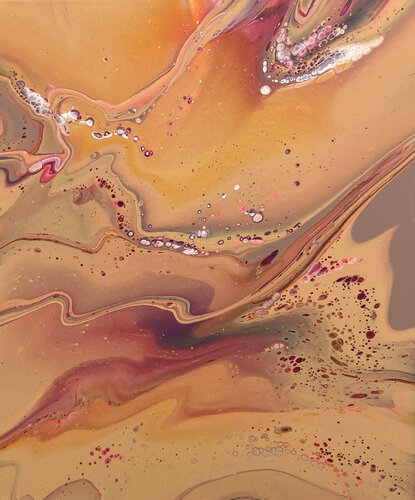 Aufbruch 2024_02 - Inspired by Peach Fuzz van Kirsten Römersperger aka mimmisilver, Schilderij te koop op Singulart