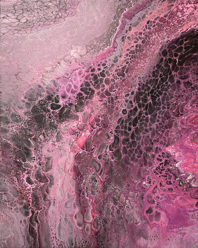 Pink Waterfall by Kirsten Römersperger aka mimmisilver, 油畫 for Sale on Singulart