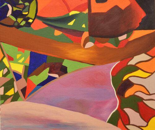 Stained Glass Landscape by Danette Newton, Painting for Sale on Singulart