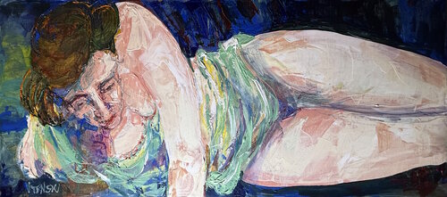 MODEL WITH A SCARF di Artrn Trnski, Pittura in vendita su Singulart