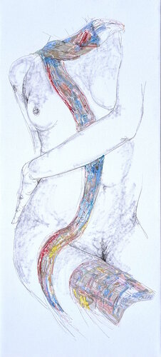 LADY WITH A SCARFE van Artrn Trnski, Schilderij te koop op Singulart