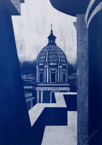 Palermo di blu van Laurène Pinon, Schilderij te koop op Singulart
