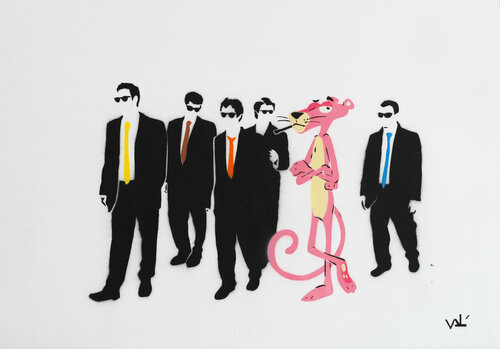 Mister Pink Panther (Reservoir Dogs) par Valérian Lenud, Œuvre sur papier en vente sur Singulart