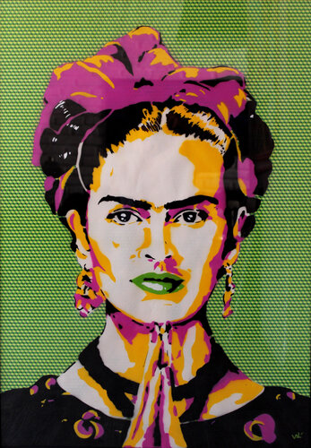 Frida Kahlo Pop Green by Valérian Lenud, 종이 for Sale on Singulart