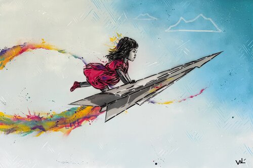 Paper Plane de Valérian Lenud, Pintura a la venta en Singulart