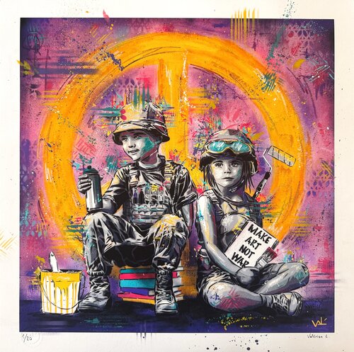 Make Art Not War (Peace Soldiers) by Valérian Lenud, Print for Sale on Singulart