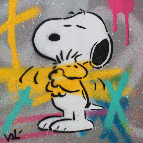 Snoopy & Woodstock (street version) di Valérian Lenud, Pittura in vendita su Singulart