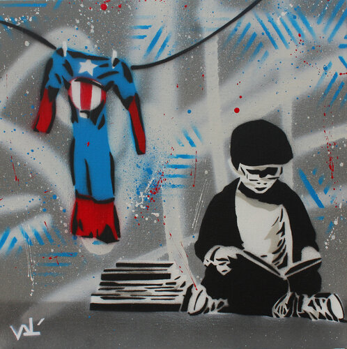 I Want to be the Captain (Blue Version) di Valérian Lenud, Pittura in vendita su Singulart