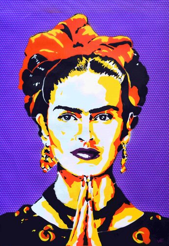 Frida Kahlo Pop Purple van Valérian Lenud, Werk op papier te koop op Singulart