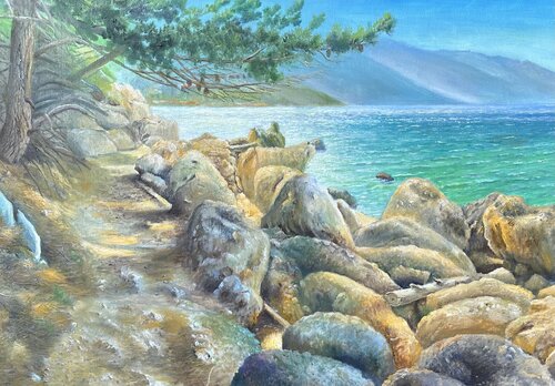 The stone path di Volodymyr Tyzun, Pittura in vendita su Singulart