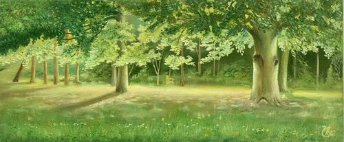 The park in Celje by Volodymyr Tyzun, Painting for Sale on Singulart