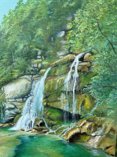 The waterfall Virje di Volodymyr Tyzun, Pittura in vendita su Singulart