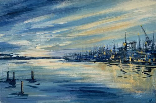 Hafenarbeit di Astrid Krömer, Pittura in vendita su Singulart